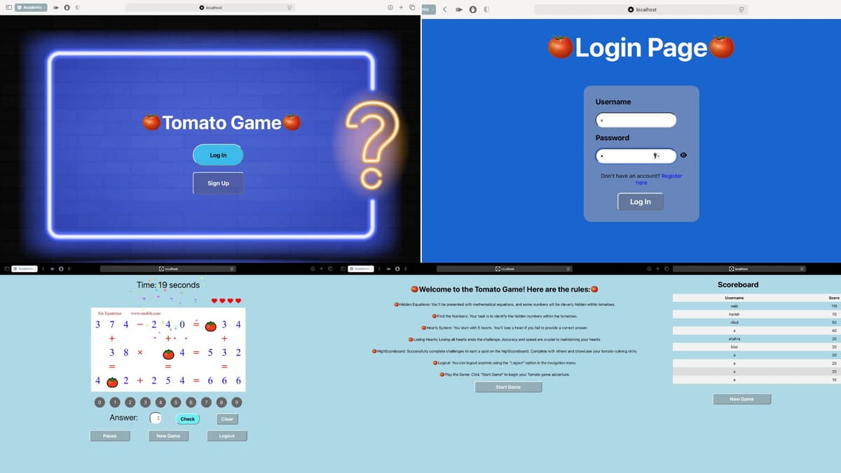 7oma7o-9ame – React Math Puzzle Game