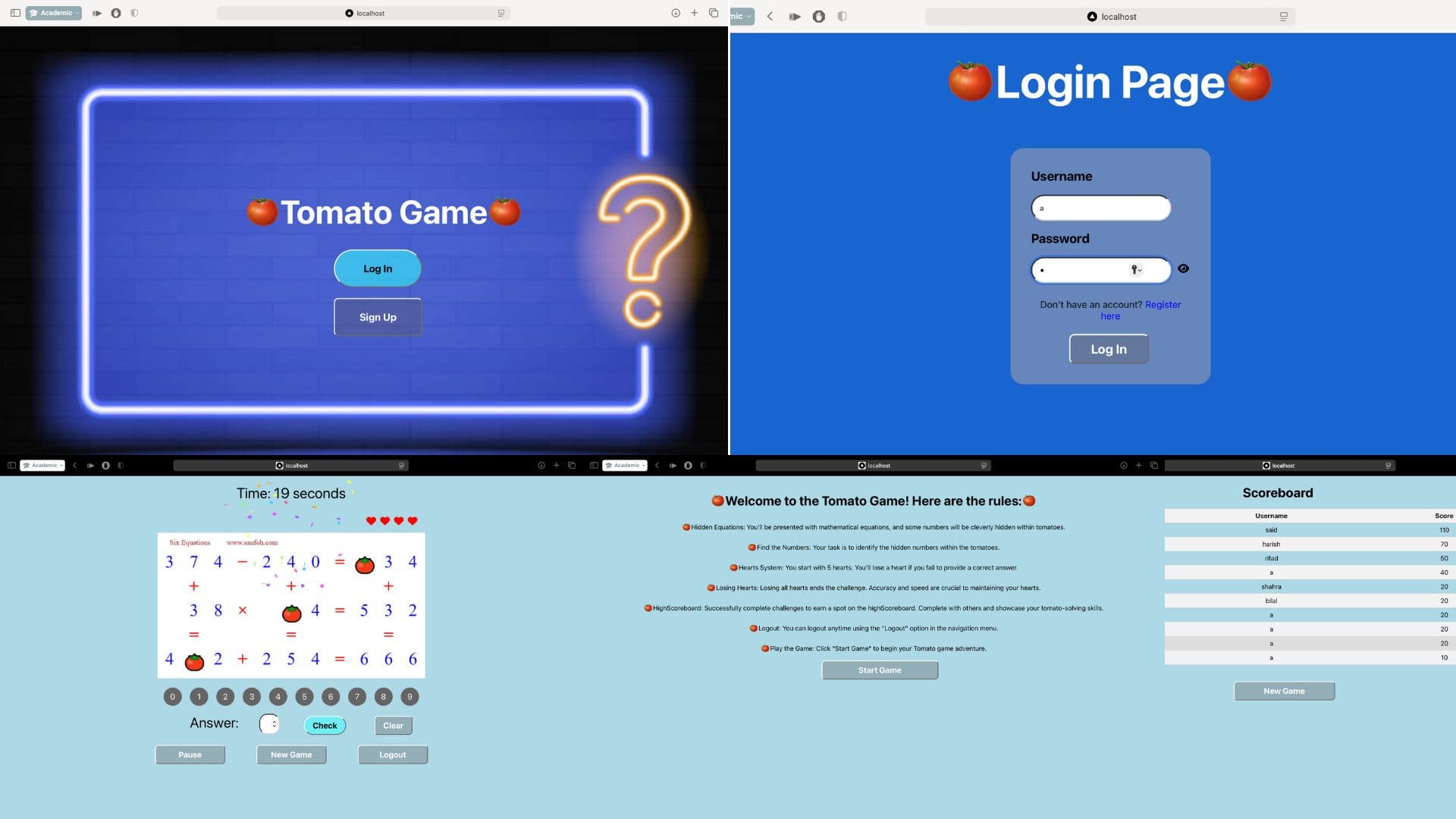 7oma7o-9ame – React Math Puzzle Game
